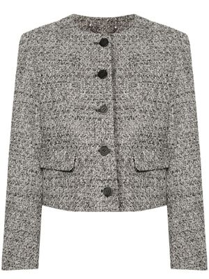 Golden Goose veste en tweed à coupe crop - Noir