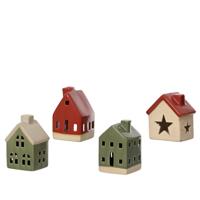 Kerst huisje porselein 6,3x7,3x11cm