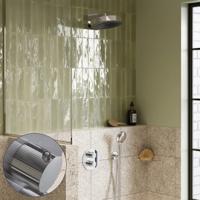 Regendouche set SaniClear Evolution Stripes | 30 cm | Incl.Inbouwdeel | 2 standen handdouche | Chroom