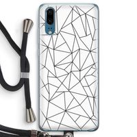 Geometrische lijnen zwart: Huawei P20 Transparant Hoesje met koord
