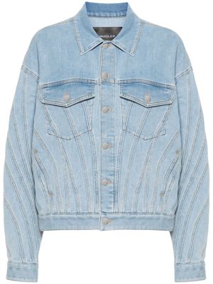 Mugler veste en jean Spiral - Bleu