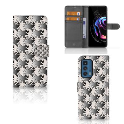 Motorola Edge 20 Pro | Telefoonhoesje | Met pasjeshouder | Salamander Grey