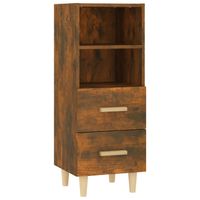 The Living Store Dressoir Gerookt Eiken - 34.5 x 34 x 90 cm - Bewerkt Hout