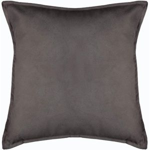 Bank/sierkussens huiskamer Sophia - 55 x 55 cm - Donkergrijs - polyester - met rits