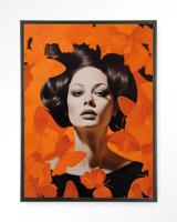 Urban Cotton Wandkleed 'Abby' 110 x 145cm in Floating Frame - black