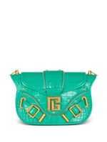 Balmain Blaze crocodile-effect shoulder bag - Vert - thumbnail