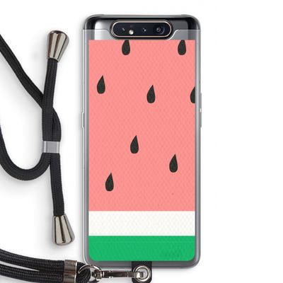 Watermeloen: Samsung Galaxy A80 Transparant Hoesje met koord