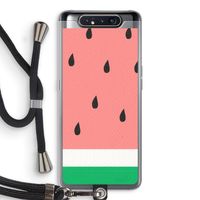 Watermeloen: Samsung Galaxy A80 Transparant Hoesje met koord