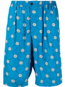 Marni short de sport à fleurs - Bleu