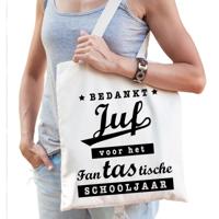 Bedankt juf katoenen tasje - naturel kleur - Juffendag / einde schooljaar cadeau - School juffen