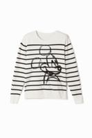 Gestreepte trui Mickey Mouse - WHITE - L