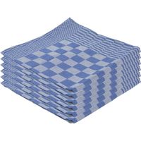 12x Blauwe keukendoek / theedoek met blokjesmotief 65 x 65 cm - Theedoeken