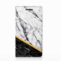 Nokia 2.1 2018 Standcase Marmer Wit Zwart - Origineel Cadeau Man