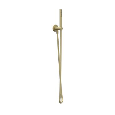 Handdoucheset IVY Set Bestaande Uit Doucheslang 150 cm, Wandhouder Met Uitlaat En Staafhanddouche Geborsteld Mat Goud PVD