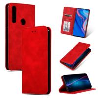 Retro huid voelen Business magnetische horizontale Flip lederen draagtas voor Huawei P Smart Z (rood)