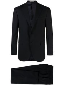 Corneliani costume en laine vierge à veste à simple boutonnage - Bleu