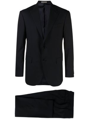 Corneliani costume en laine vierge à veste à simple boutonnage - Bleu