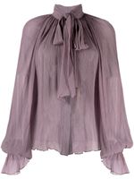 Atu Body Couture blouse en soie à col lavallière - Violet