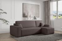 2dekans Hoekbank Karlo Ribstof Taupe - Universeel - Slaapbank met opbergruimte [Niet in originele verpakking]