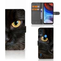 Motorola Moto E7i Power | E7 Power | Telefoonhoesje | Met pasjeshouder | Zwarte Kat