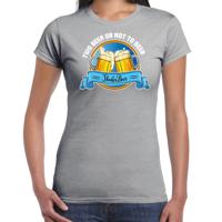 Apres ski t-shirt voor dames - two beer or not to beer - grijs - wintersport - bier