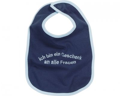 Schnizler slabbetje Geschenk an alle Frauen junior katoen navy onesize