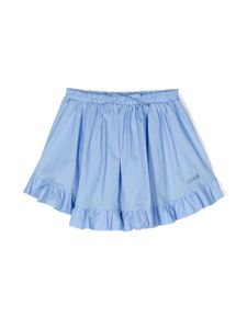 MSGM Kids jupe à logo brodé - Bleu