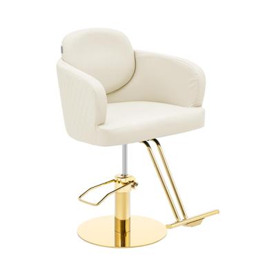 Kappersstoel met voetensteun - 480 - 630 mm - 200 kg - Crème/Goud