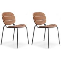 SCAB SI-SI Tuin & Terrasstoel - Set Van 2 - Mahonie Hout - - thumbnail