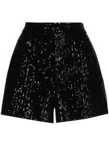 Elie Saab short brodé de sequins à taille haute - Noir