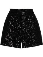 Elie Saab short brodé de sequins à taille haute - Noir - thumbnail