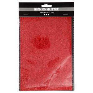 Creativ Company Opstrijkfolie glitter rood, a5