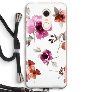 Geschilderde bloemen: Xiaomi Redmi 5 Transparant Hoesje met koord