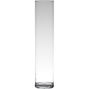 Hakbijl glas - Bloemenvaas smal - Transparant - cilinder vorm - glas - 50 x 9 cm - Vazen