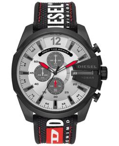 Diesel DZ4512 Chronograaf Mega Chief Herenhorlogemet zwarte siliconen band