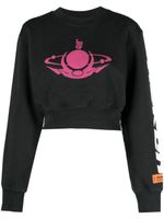 Heron Preston sweat crop à imprimé graphique - Noir