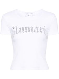 Blumarine t-shirt à ornements strassés - Blanc