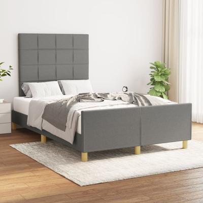 Bedframe zonder matras 120x200 cm stof donkergrijs