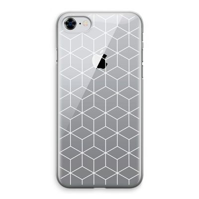 Zwart-witte kubussen: iPhone 8 Transparant Hoesje