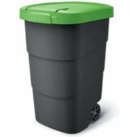 Afvalcontainer/rolemmer Wheeler - groen - 110 liter - 54 x 50 x 85 cm - huis/tuin afval scheiden
