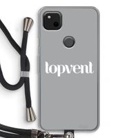 Topvent Grijs Wit: Pixel 4a Transparant Hoesje met koord