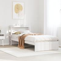 Bedframe met hoofdeinde zonder matras 90x200 cm wit