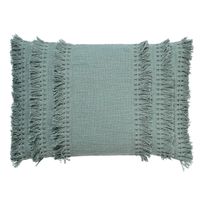 Dutch Decor - FARA - Kussenhoes 40x60 cm - 100% katoen - met franjes - Jadeite - lichtgroen - thumbnail