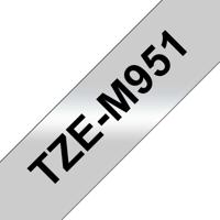 Labeltape metallic Brother TZe, TZ TZe-M951 Kunststof Tapekleur: Zilver (mat) Tekstkleur:Zwart 24 mm 8 m