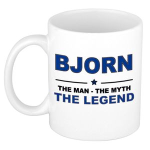 Naam cadeau mok/ beker Bjorn The man, The myth the legend 300 ml - Naam mokken