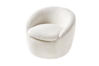 Fauteuil BABYLON 360Â° draaibaar boucle wit - 43531