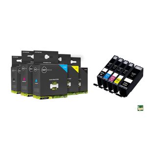 Inktmedia® - Geschikt Canon PGI-550BK XL Cli-551 XL serie MET CHIP complete set