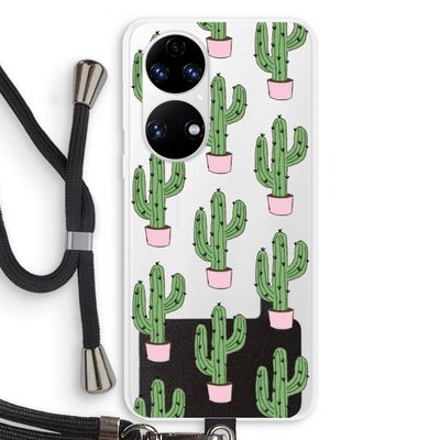 Cactus Lover: Huawei P50 Transparant Hoesje met koord