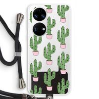 Cactus Lover: Huawei P50 Transparant Hoesje met koord