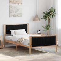 Bedframe Bruin en zwart 100 x 200 cm Massief grenenhout